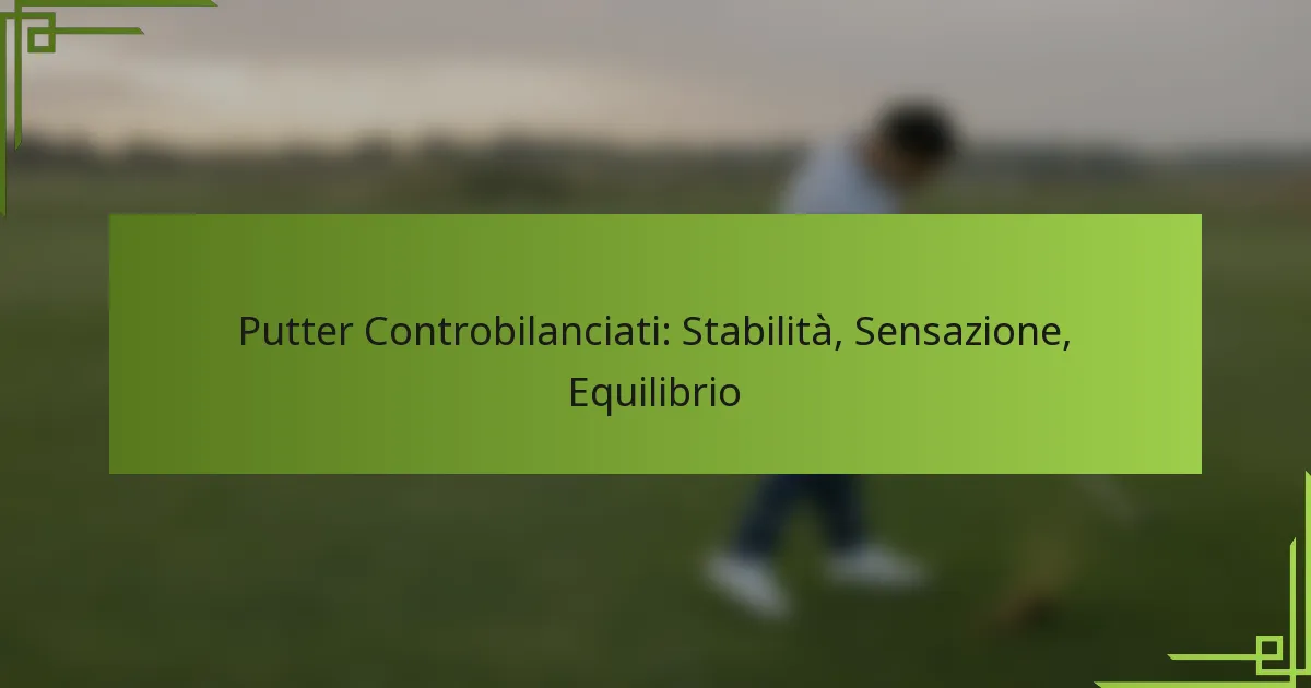 Putter Controbilanciati: Stabilità, Sensazione, Equilibrio