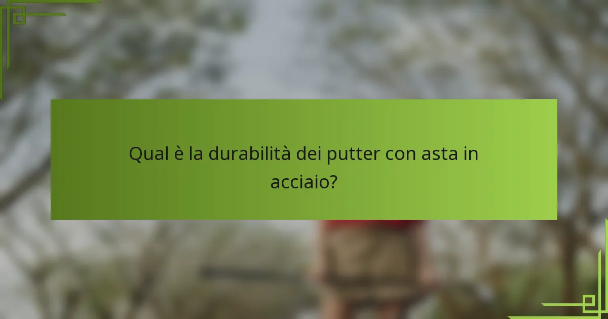 Qual è la durabilità dei putter con asta in acciaio?