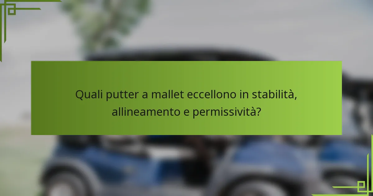 Quali putter a mallet eccellono in stabilità, allineamento e permissività?