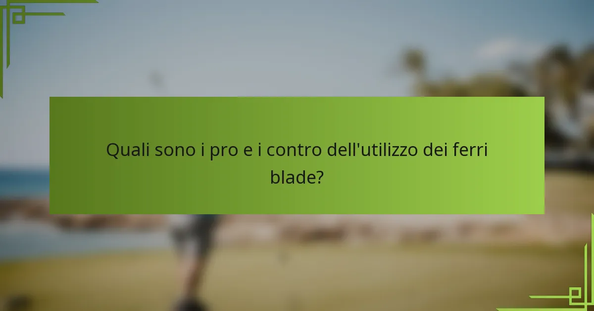 Quali sono i pro e i contro dell'utilizzo dei ferri blade?