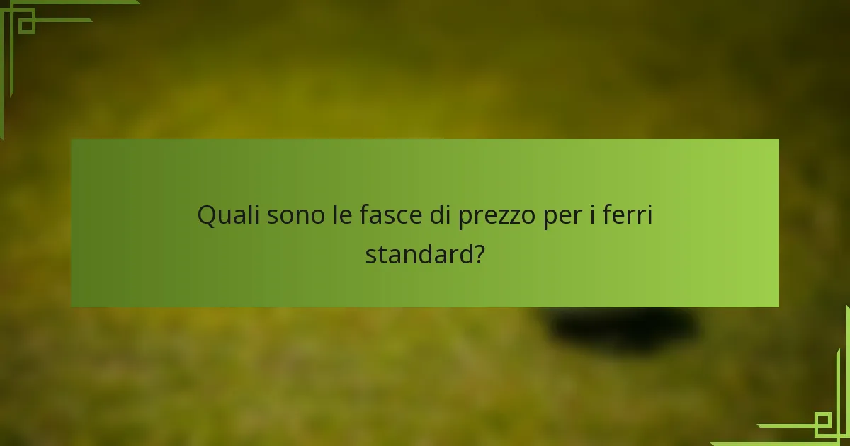 Quali sono le fasce di prezzo per i ferri standard?